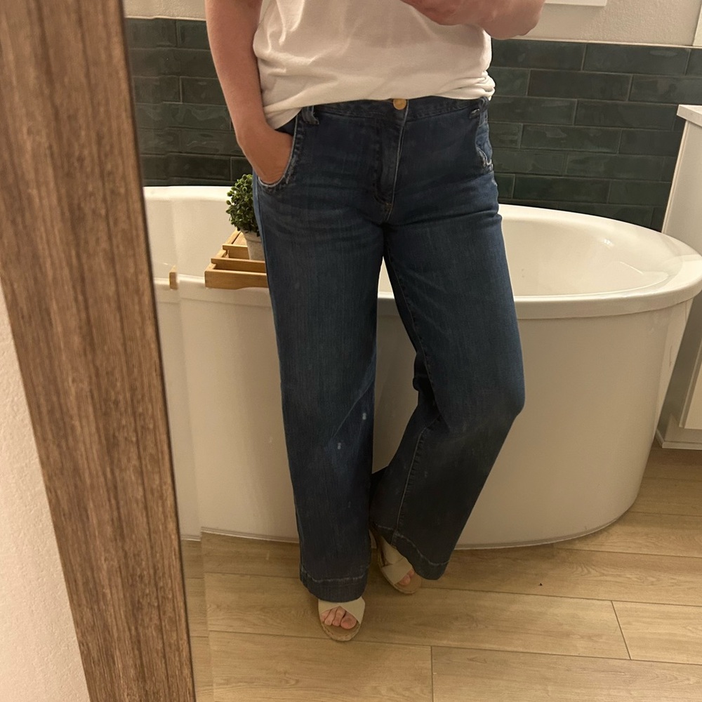 Kut from the Kloth Dark Blue Wide Leg Jeans - Picture 5 of 11
